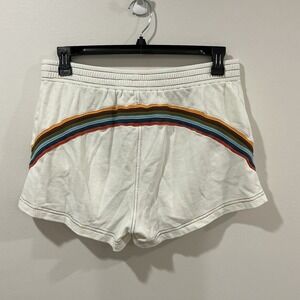 Faherty Bondi Short Rainbow Stripe Drawstring Cotton Shorts Size L Beach